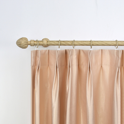 Brownish Yellow Color 19mm Tube Curtain Rods Modern Twisted Curtain Poles