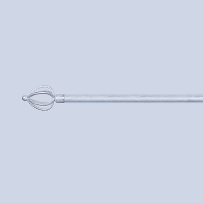 White Sliver 19mm Iron Curtain Rod Set Windows Steel Curtain Pole