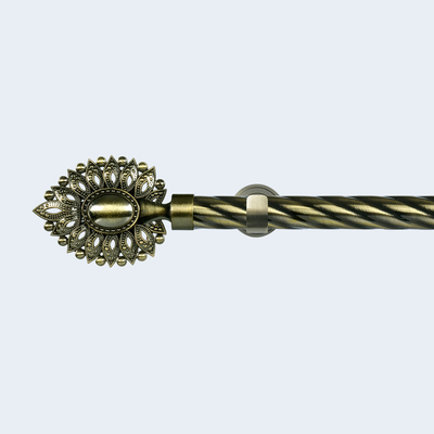 Anti-Brass 28mm Peacock Tail Finial 6m Iron Curtain Pole With Whole Set Accessories