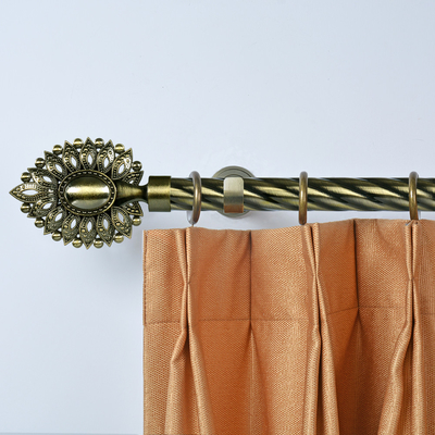 Anti-Brass 28mm Peacock Tail Finial 6m Iron Curtain Pole With Whole Set Accessories
