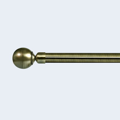 28MM Ball Shape Curtain Finial Anti-Brass color 6M Curtain Pole With Single Bracket Bedroom Decoration