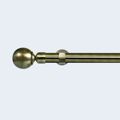 28MM Ball Shape Curtain Finial Anti-Brass color 6M Curtain Pole With Single Bracket Bedroom Decoration