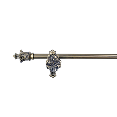 Window Metal Luxury Curtain Poles Silver Adjustable Iron Curtain Rods
