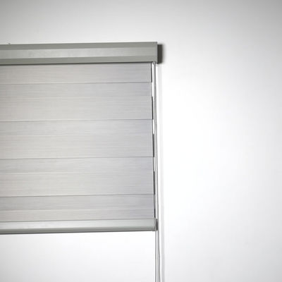Dark Gray Light Control Zebra Roller Curtains For Windows