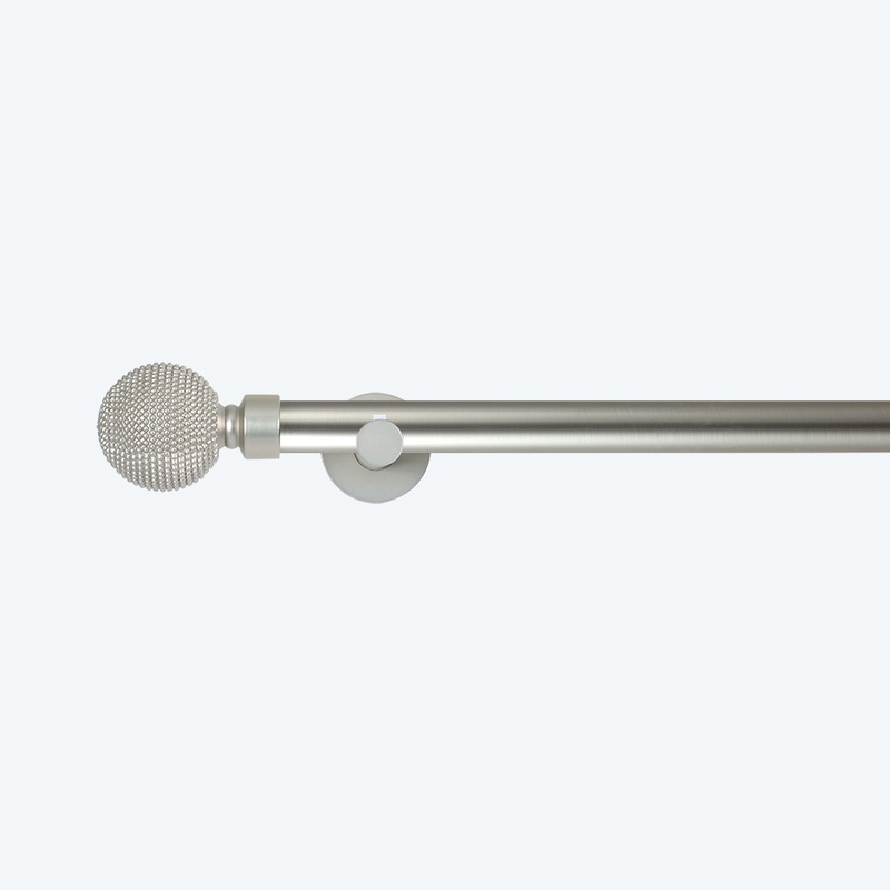 25mm Beaded Ball Finial 2m Length Metal Pipe Curtain Rods For Home Decor